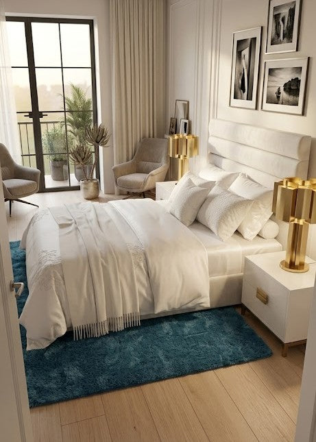 Tepih Aksu Royal Blu – Qilim i Butë Ngjyrë Blu Premium për Sallon dhe Dhomë Gjumi