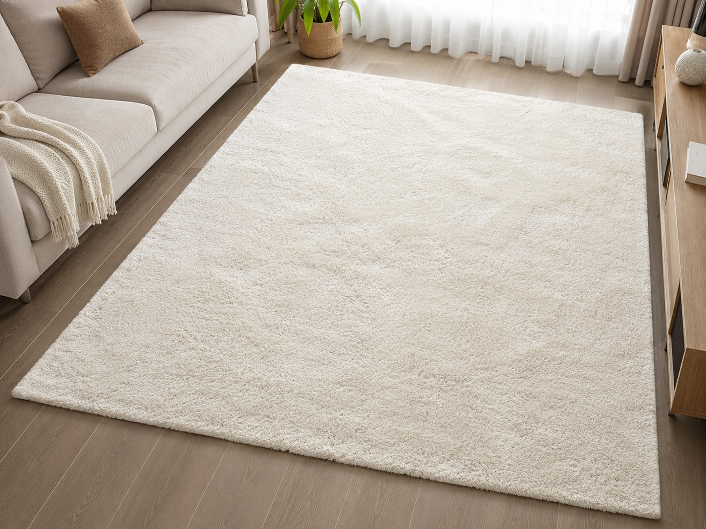 Tepih Aksu Royal Krem – Qilim i Butë Anti-Slip Premium për Sallon dhe Dhomë Gjumi
