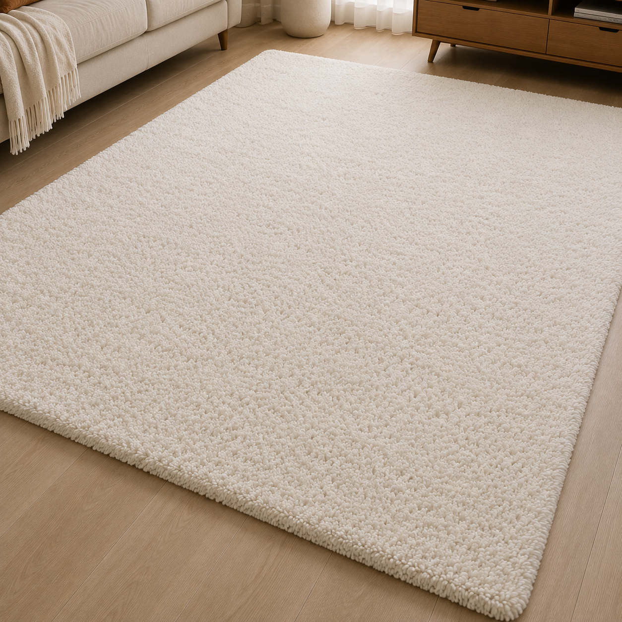 Tepih Aksu Royal Krem – Qilim i Butë Anti-Slip Premium për Sallon dhe Dhomë Gjumi