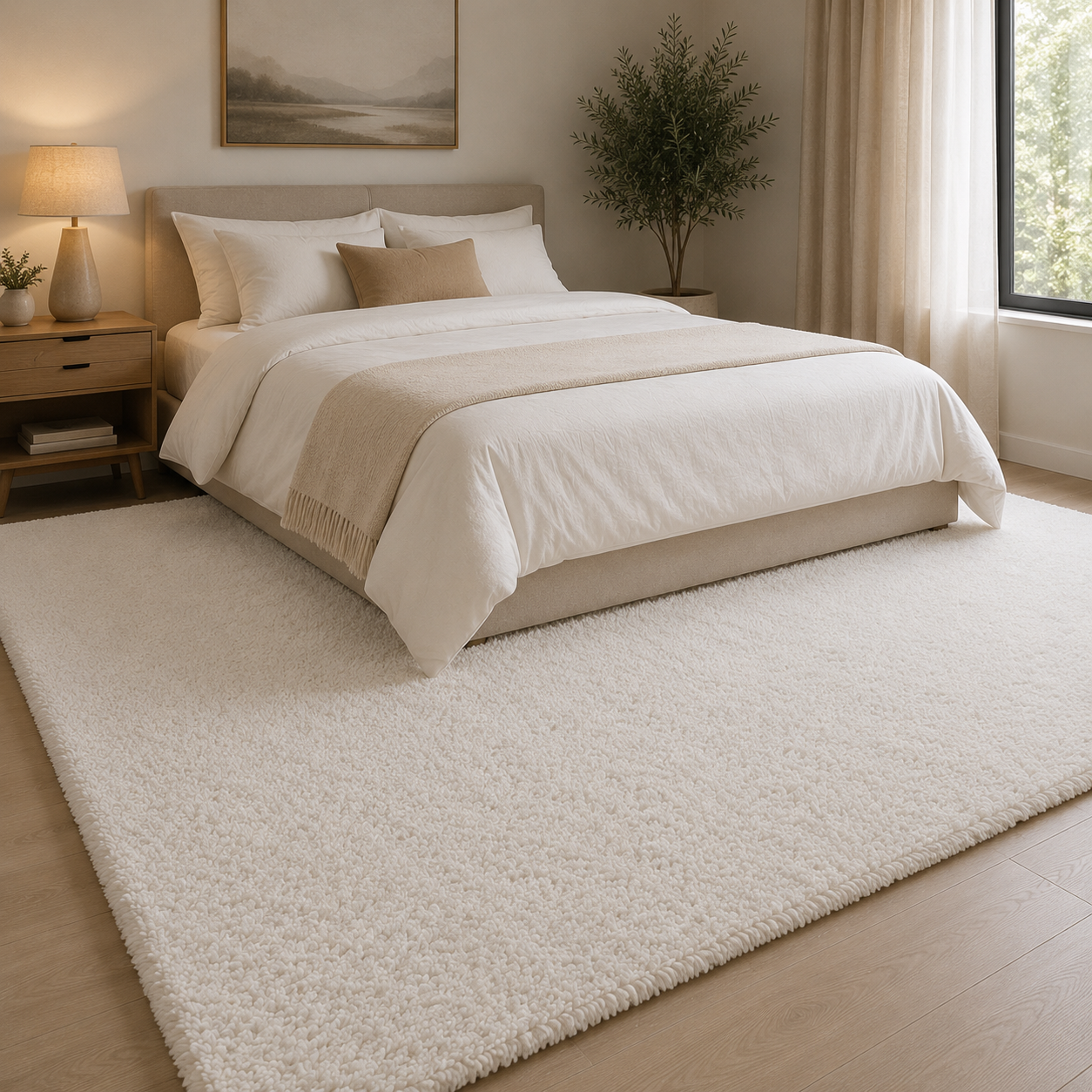 Tepih Aksu Royal Krem – Qilim i Butë Anti-Slip Premium për Sallon dhe Dhomë Gjumi