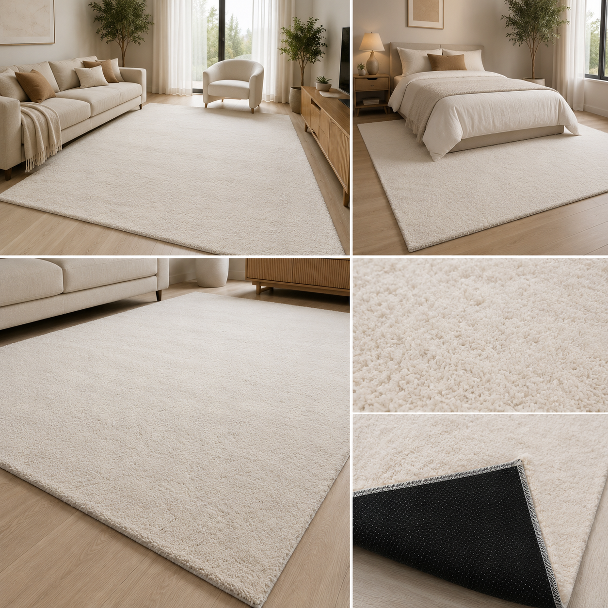 Tepih Aksu Royal Krem – Qilim i Butë Anti-Slip Premium për Sallon dhe Dhomë Gjumi
