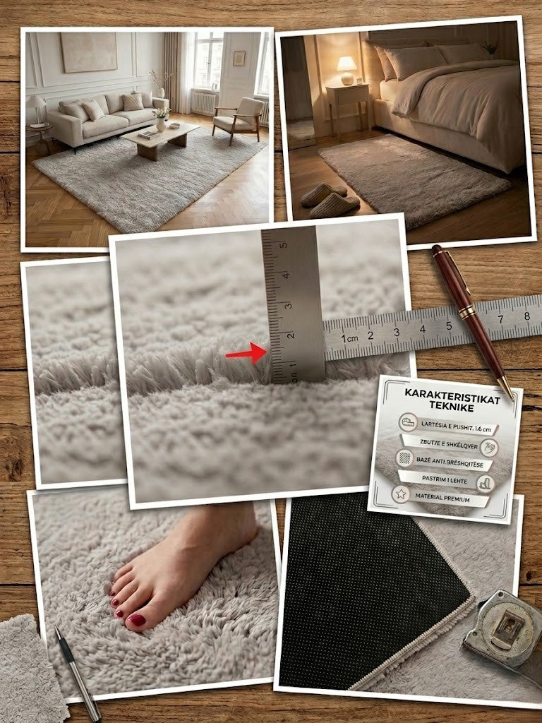Tepih Aksu Royal Gri – Qilim i Butë Anti-Slip Premium për Sallon dhe Dhomë Gjumi
