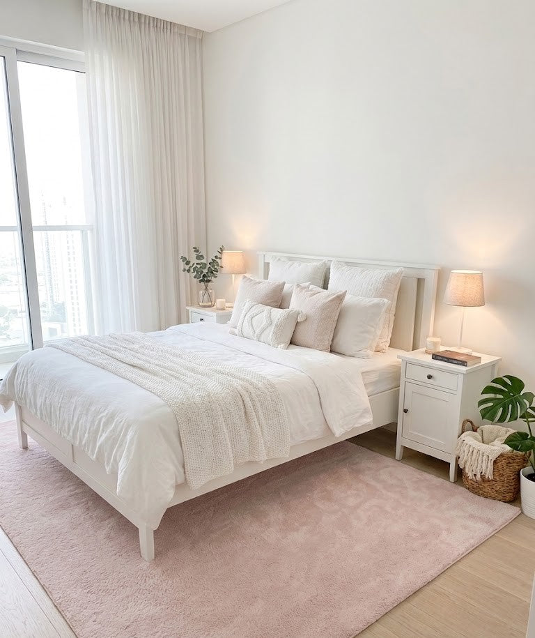 Tepih Aksu Royal Rozë – Qilim i Butë Anti-Slip Premium për Sallon dhe Dhomë Gjumi