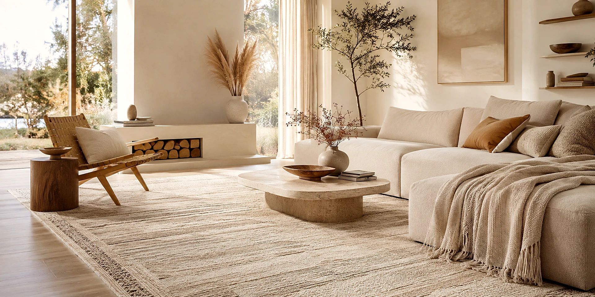 Qilim modern ne nje sallon te ndritshem - Asmin Home